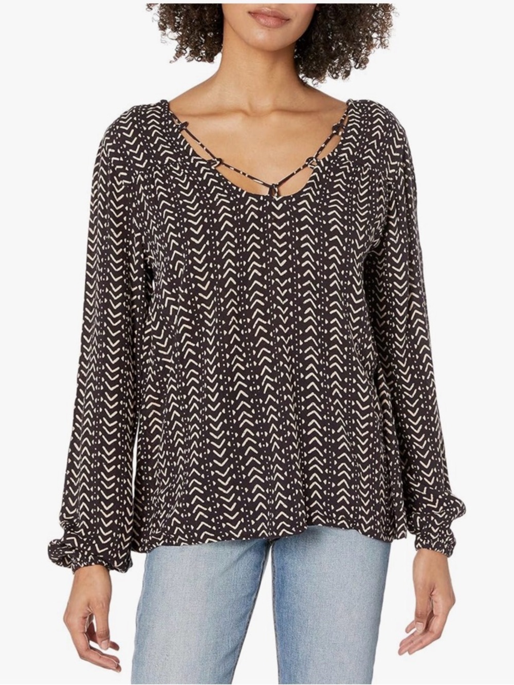NWOT Billabong Dark Blue & White Striped Chevron Long Sleeve Top